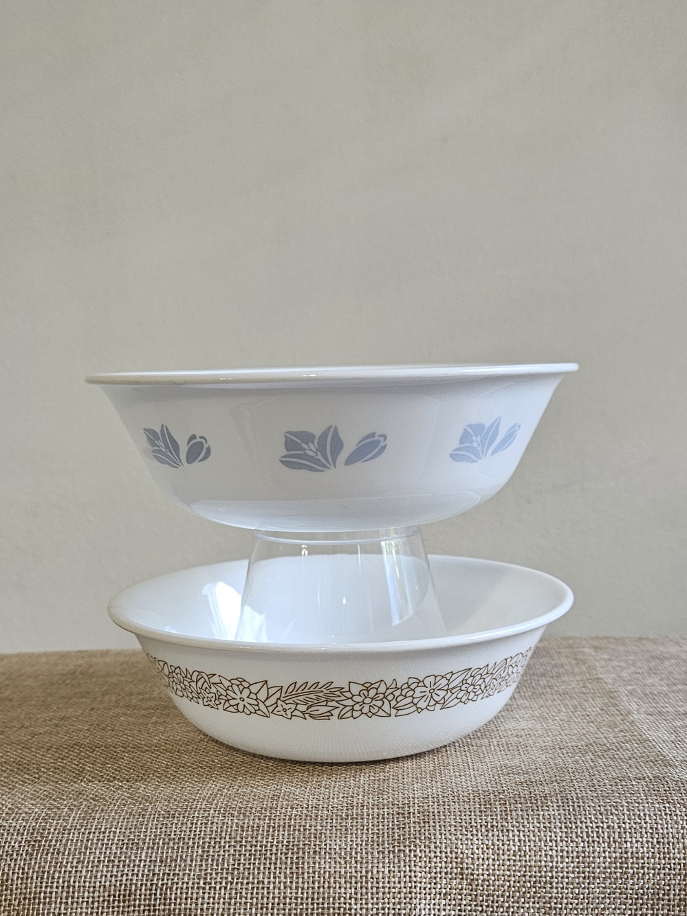 Corelle Friendship & Woodland Brown Pattern Bowls